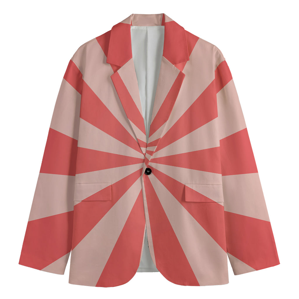 Pink Radial Rays Print Men's Cotton Blazer
