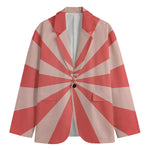 Pink Radial Rays Print Men's Cotton Blazer