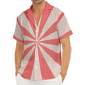 Pink Radial Rays Print Men's Deep V-Neck Shirt