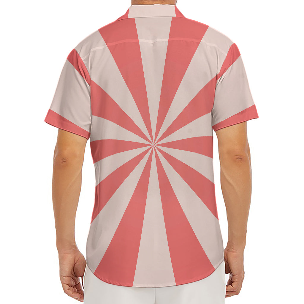 Pink Radial Rays Print Men's Deep V-Neck Shirt