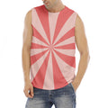 Pink Radial Rays Print Men's Fitness Tank Top