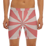 Pink Radial Rays Print Men's Long Boxer Briefs