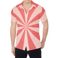 Pink Radial Rays Print Men's Shirt
