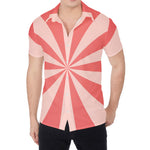 Pink Radial Rays Print Men's Shirt