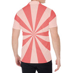 Pink Radial Rays Print Men's Shirt