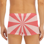 Pink Radial Rays Print Men's Short Boxer Briefs