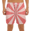 Pink Radial Rays Print Men's Split Running Shorts