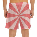 Pink Radial Rays Print Men's Split Running Shorts