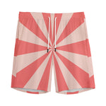 Pink Radial Rays Print Men's Sports Shorts