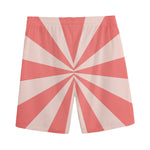 Pink Radial Rays Print Men's Sports Shorts