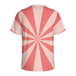 Pink Radial Rays Print Men's Sports T-Shirt