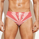 Pink Radial Rays Print Men's Swim Briefs