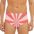 Pink Radial Rays Print Men's Triangle Swim Briefs