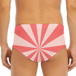 Pink Radial Rays Print Men's Triangle Swim Briefs