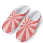 Pink Radial Rays Print Mesh Casual Shoes