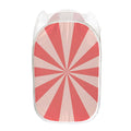 Pink Radial Rays Print Mesh Laundry Hamper