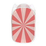 Pink Radial Rays Print Mesh Laundry Hamper