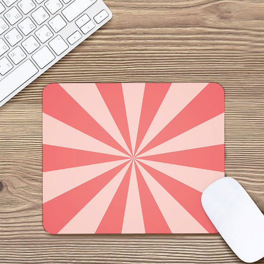 Pink Radial Rays Print Mouse Pad