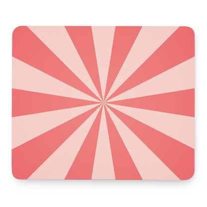Pink Radial Rays Print Mouse Pad