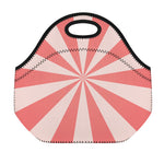 Pink Radial Rays Print Neoprene Lunch Bag