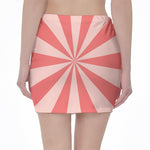 Pink Radial Rays Print Pencil Mini Skirt