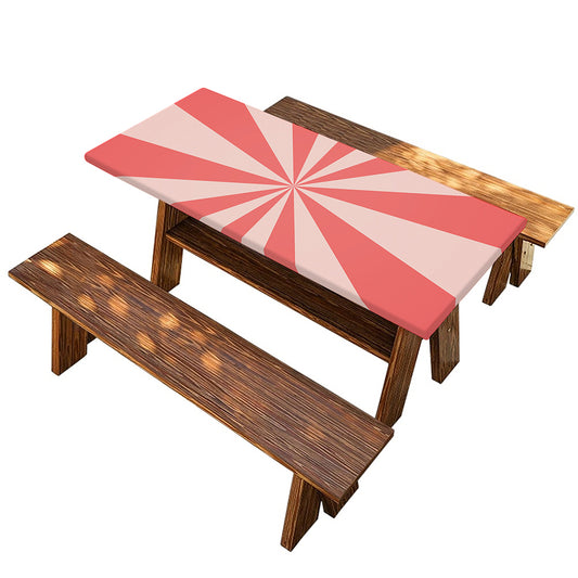 Pink Radial Rays Print Picnic Table Cover