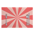 Pink Radial Rays Print Placemat