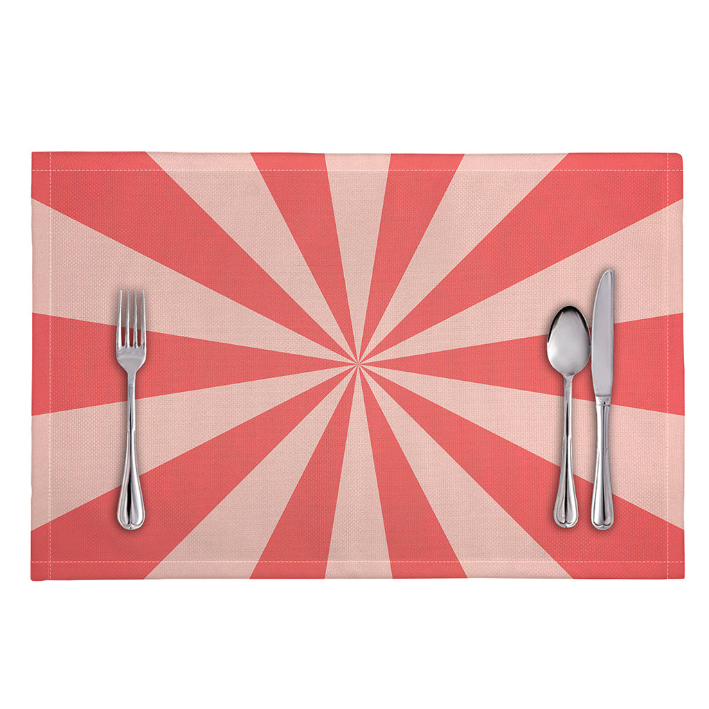 Pink Radial Rays Print Placemat