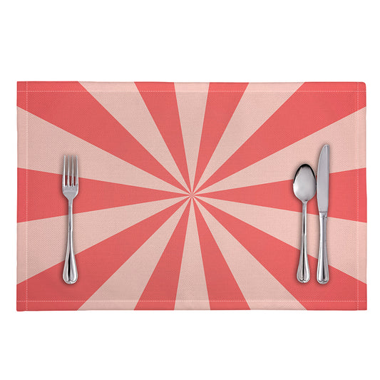 Pink Radial Rays Print Placemat