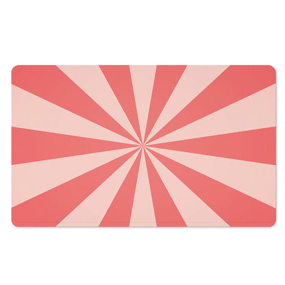 Pink Radial Rays Print Polyester Doormat