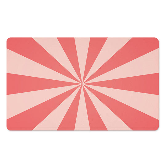 Pink Radial Rays Print Polyester Doormat