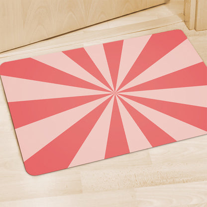 Pink Radial Rays Print Polyester Doormat