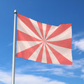 Pink Radial Rays Print Polyester Flag