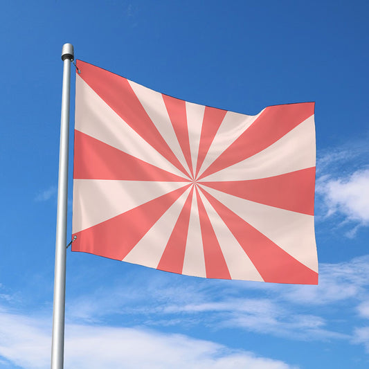Pink Radial Rays Print Polyester Flag
