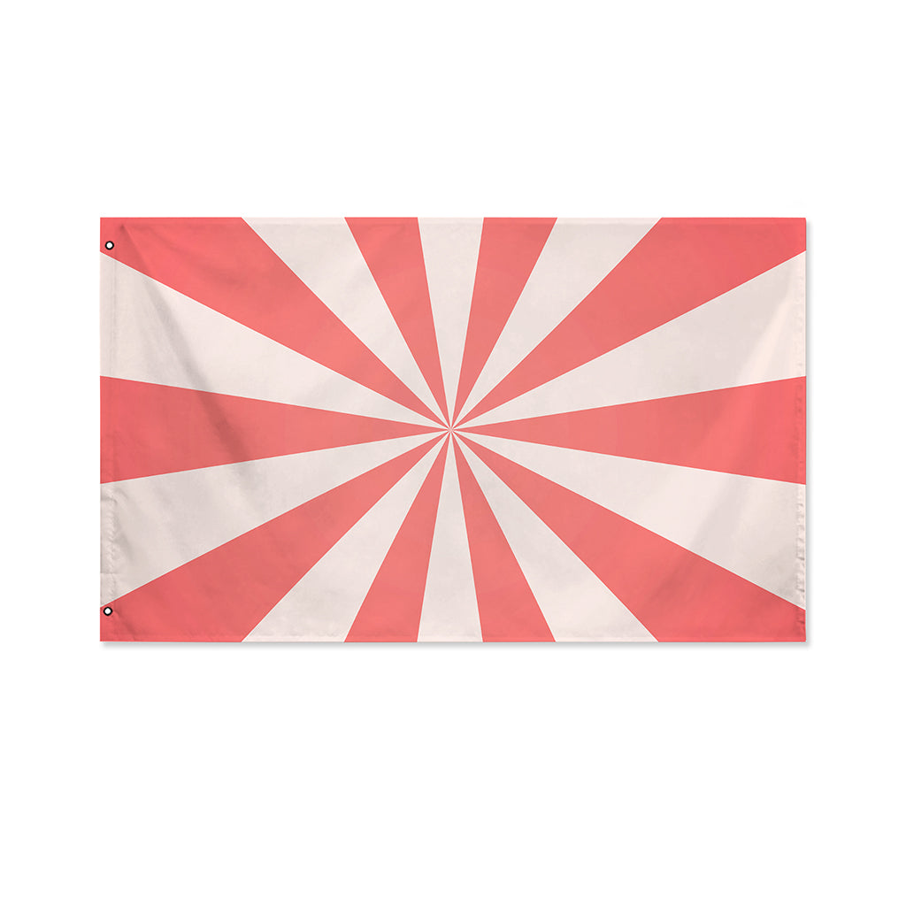Pink Radial Rays Print Polyester Flag