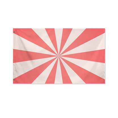 Pink Radial Rays Print Polyester Flag