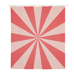 Pink Radial Rays Print Polyester Shower Curtain
