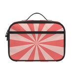 Pink Radial Rays Print Portable Lunch Bag