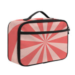 Pink Radial Rays Print Portable Lunch Bag