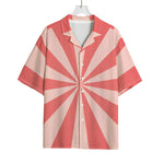 Pink Radial Rays Print Rayon Hawaiian Shirt
