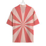 Pink Radial Rays Print Rayon Hawaiian Shirt