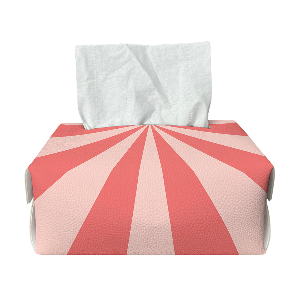 Pink Radial Rays Print Rectangle Tissue Box Cover