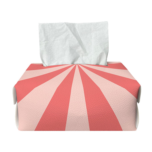 Pink Radial Rays Print Rectangle Tissue Box Cover