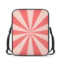 Pink Radial Rays Print Rectangular Crossbody Bag