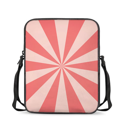 Pink Radial Rays Print Rectangular Crossbody Bag