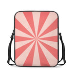 Pink Radial Rays Print Rectangular Crossbody Bag