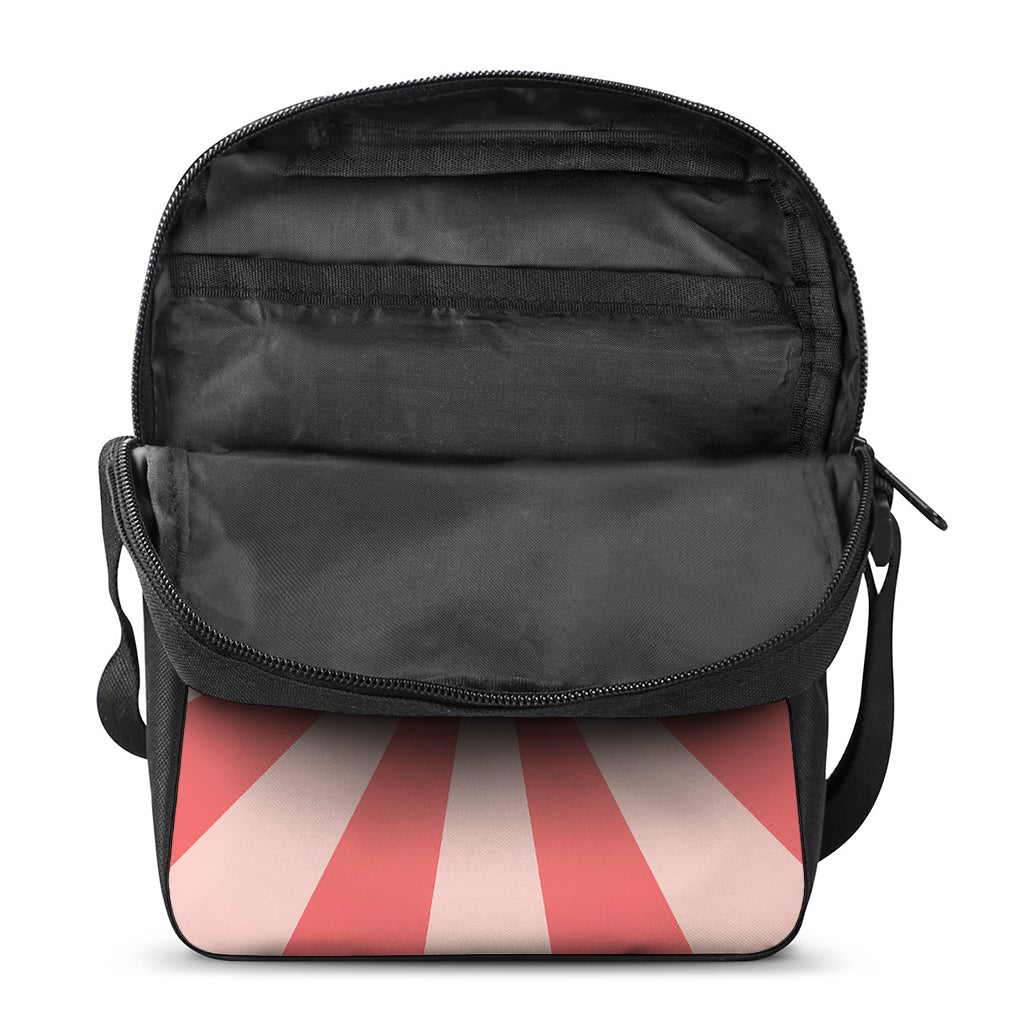 Pink Radial Rays Print Rectangular Crossbody Bag