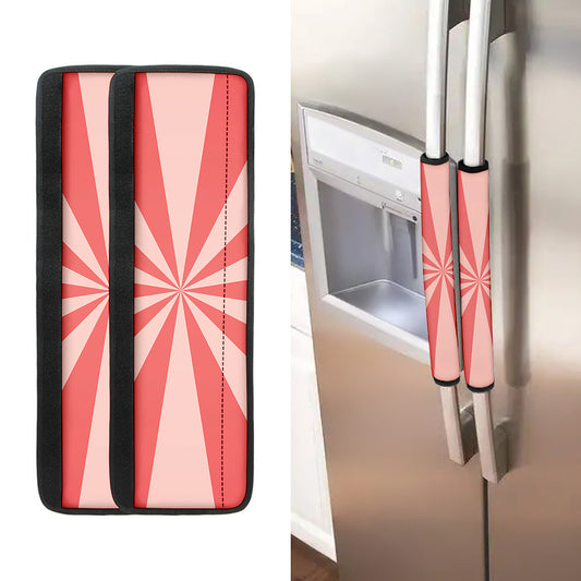 Pink Radial Rays Print Refrigerator Handle Covers