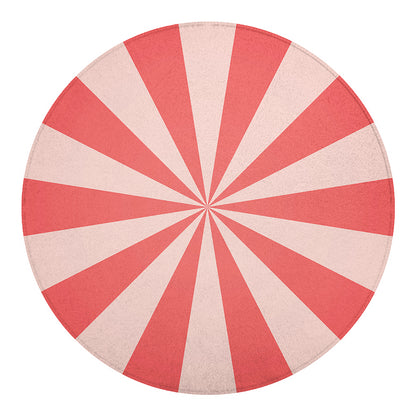 Pink Radial Rays Print Round Blanket