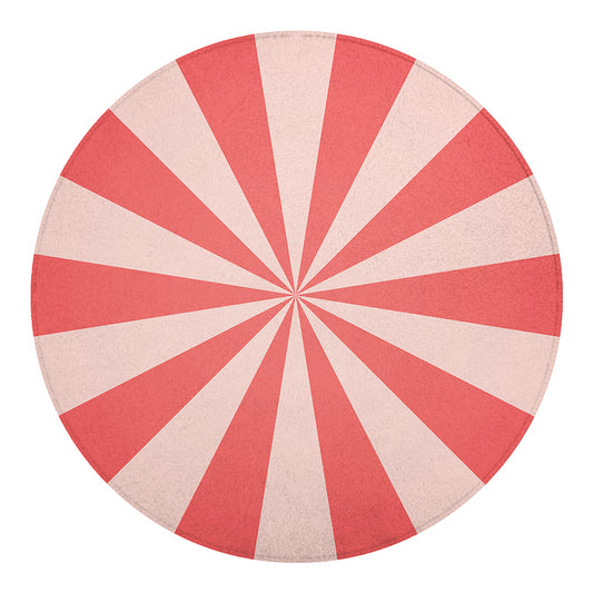 Pink Radial Rays Print Round Blanket